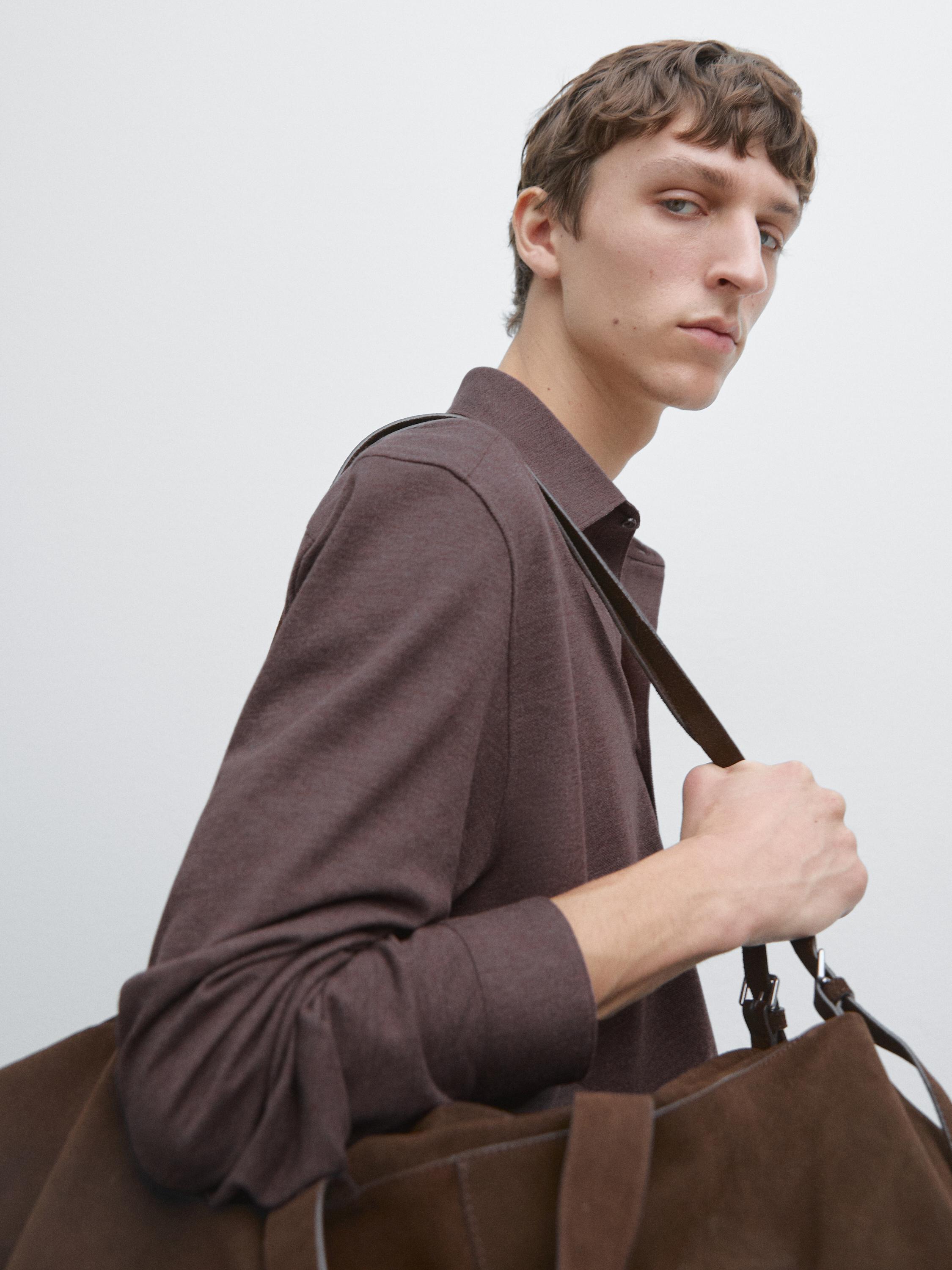 Regular fit melange shirt